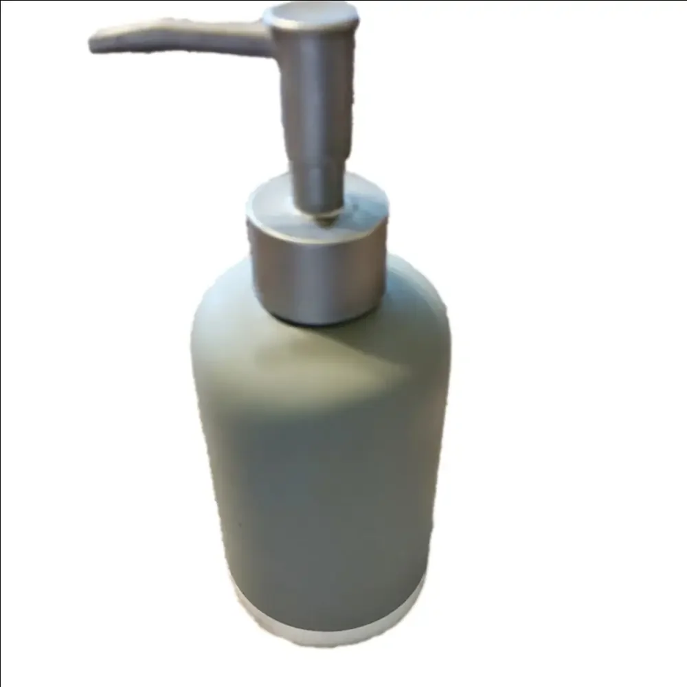 Ceramic Gray and White Soap Dispenser